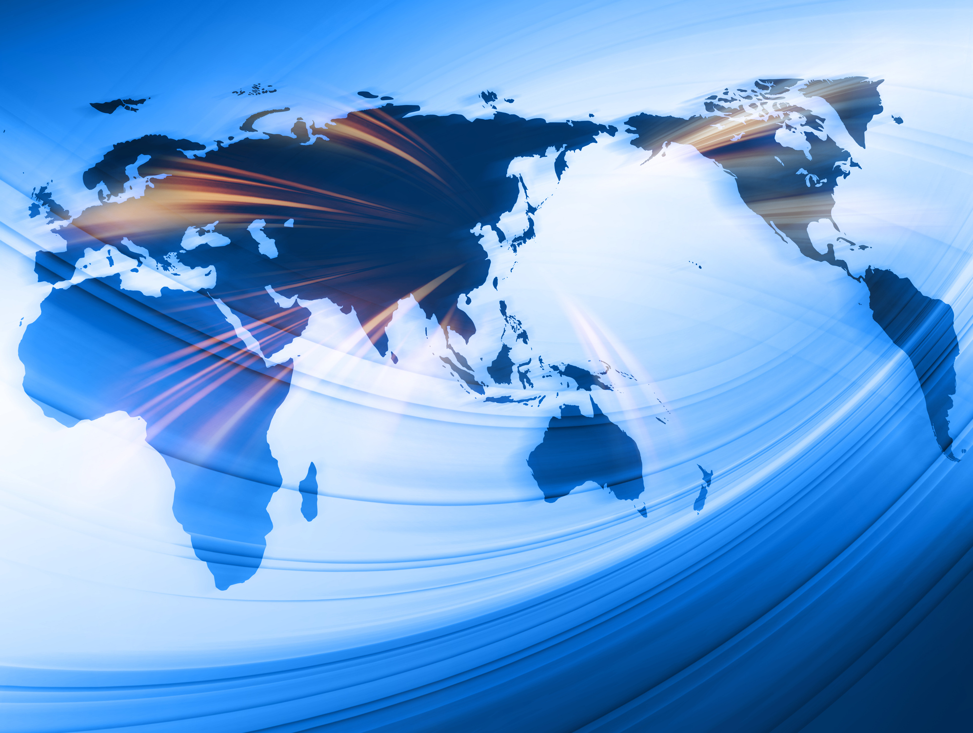 Global image centered on Asia for business and logistics etc.